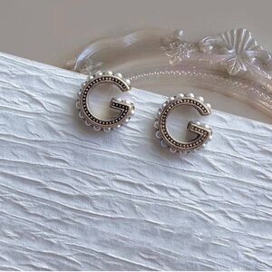 Elegant Silver Initial Earrings
